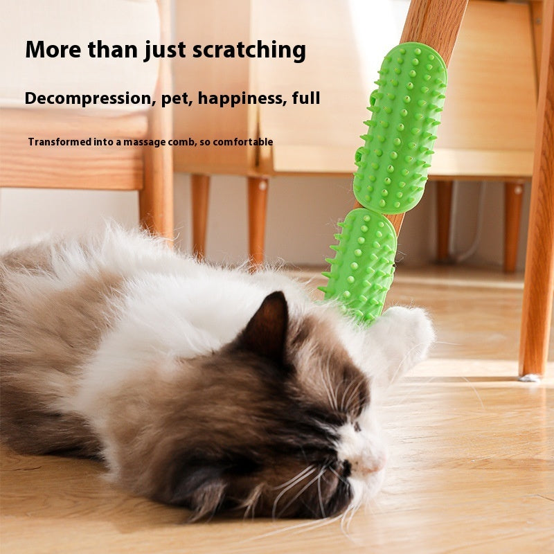 Pets Cat Hair Removal Massage Comb Cats Scratching - front view - PET'S FUN | cat bed