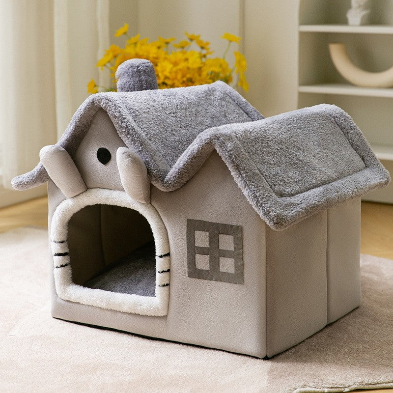 Foldable Dog House Pet Cat Bed Winter Dog Villa Sleep - detail view - PET'S FUN | durable pet supplies