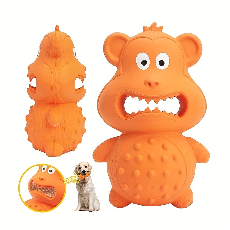 Rubber Mouthing Monkey Toy Durable Rubber Dog Chew Toy - detail view - PET'S FUN | dog entertainment