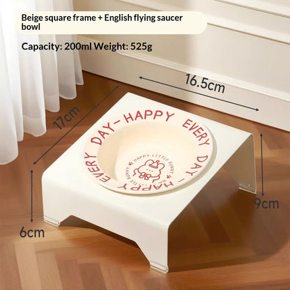 Ceramic Cat Food Cat Magnetic High Legged Cat Bowl - detail view - PET'S FUN | cat toy