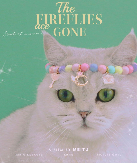 Cat Dog Colorful Pearl Dream Moon Headdress Meteor - side view - PET'S FUN | pet supplies