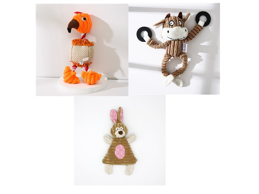 Pet Toy Donkey Shape Corduroy Chew Toy for Dogs Puppy Squeaker | PET'S FUN