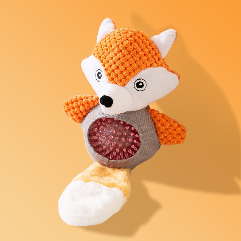 Sound Plush Pets Dog Toy with Molars - front view - PET'S FUN | dog play