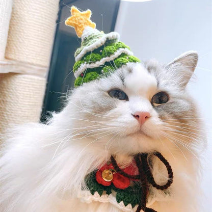 Pet Christmas Handmade Woolen Hat Pet Hat - front view - PET'S FUN | pet toy