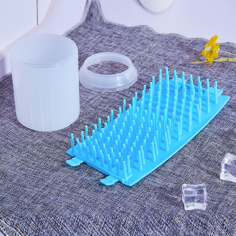 Pet Paw Cleaner Cleaning Kit Cup Soft Brush - side view - PET'S FUN | pet supplies