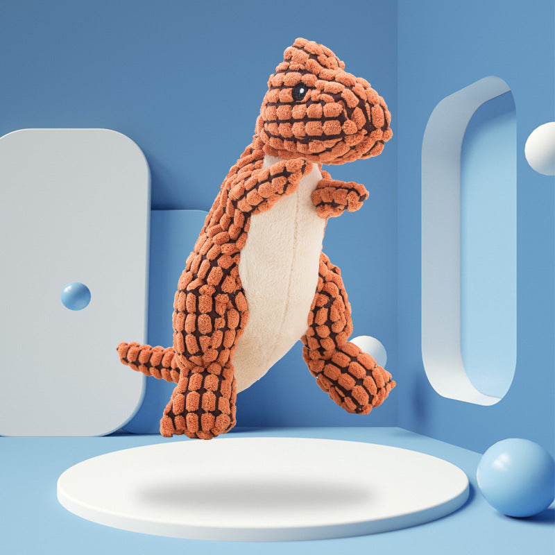Sound Plush Pets Dog Toy with Molars - back view - PET'S FUN | dog entertainment