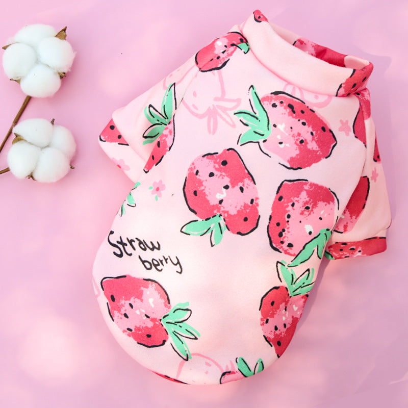 Printed Cartoon Pet Clothes Plus Velvet - back view - PET'S FUN | pet accessories