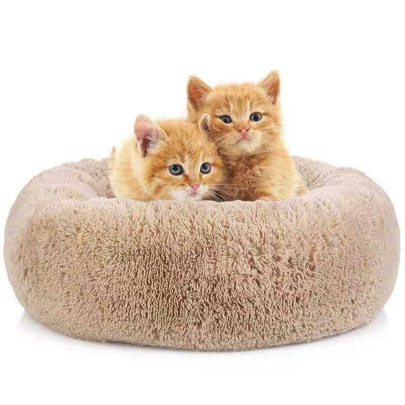 Washable Round Plush Kennel - front view - PET'S FUN | dog toy