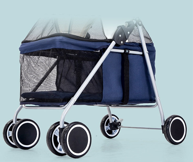 Pet Stroller Lightweight Folding Pet Cat Dog Rabbit - back view - PET'S FUN | pet accessories