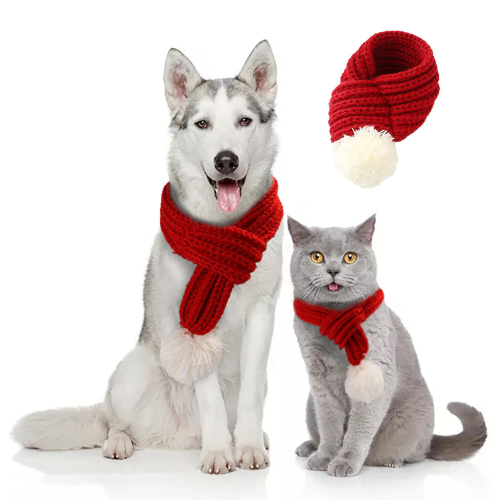 Pet christmas wool scarf - detail view - PET'S FUN | durable pet supplies