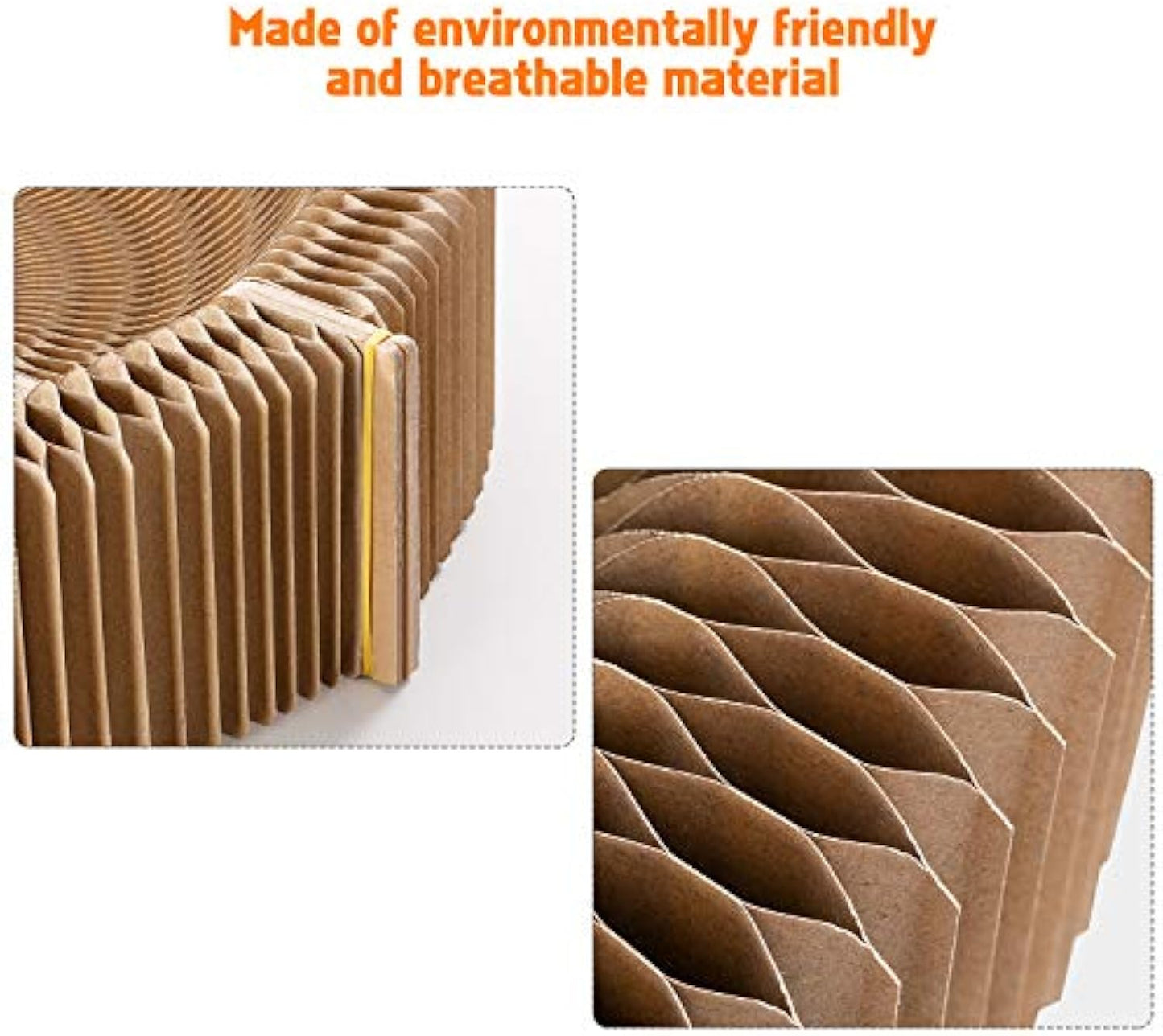 Collapsible Cat Scratcher Lounge Bed Cardboard Cat Bed - detail view - PET'S FUN | interactive cat toy