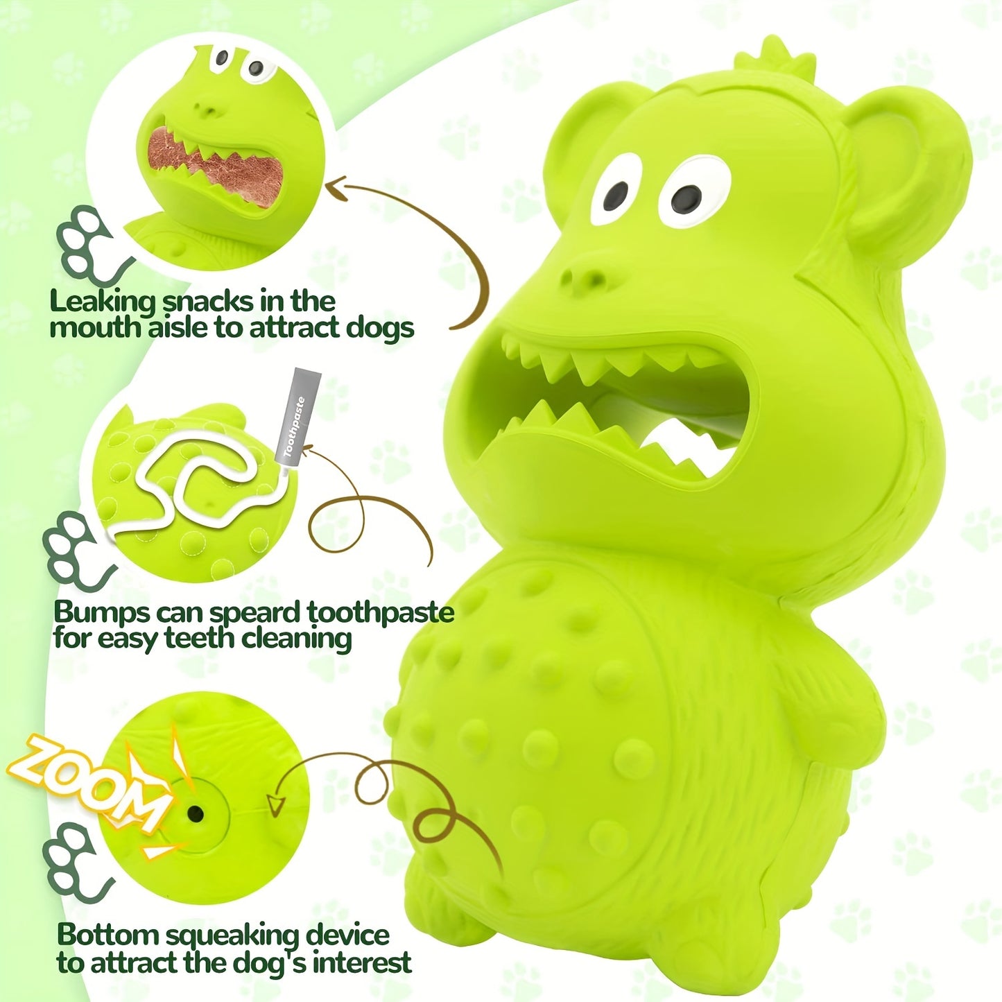 Rubber Mouthing Monkey Toy Durable Rubber Dog Chew Toy - lifestyle view - PET'S FUN | interactive dog toy