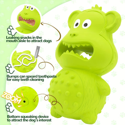 Rubber Mouthing Monkey Toy Durable Rubber Dog Chew Toy - lifestyle view - PET'S FUN | interactive dog toy