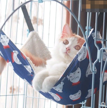 Cat Hammock Hanging Nest Cat Cage with Hammock Hanging Cat Bed Cat Litter...