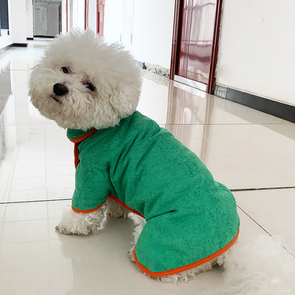 Pet Bathrobe Fast Drying Towel Microfiber - detail view - PET'S FUN | dog entertainment