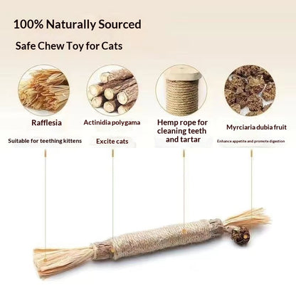 Cat Catnip Teething Stick Raffia Pet Toy