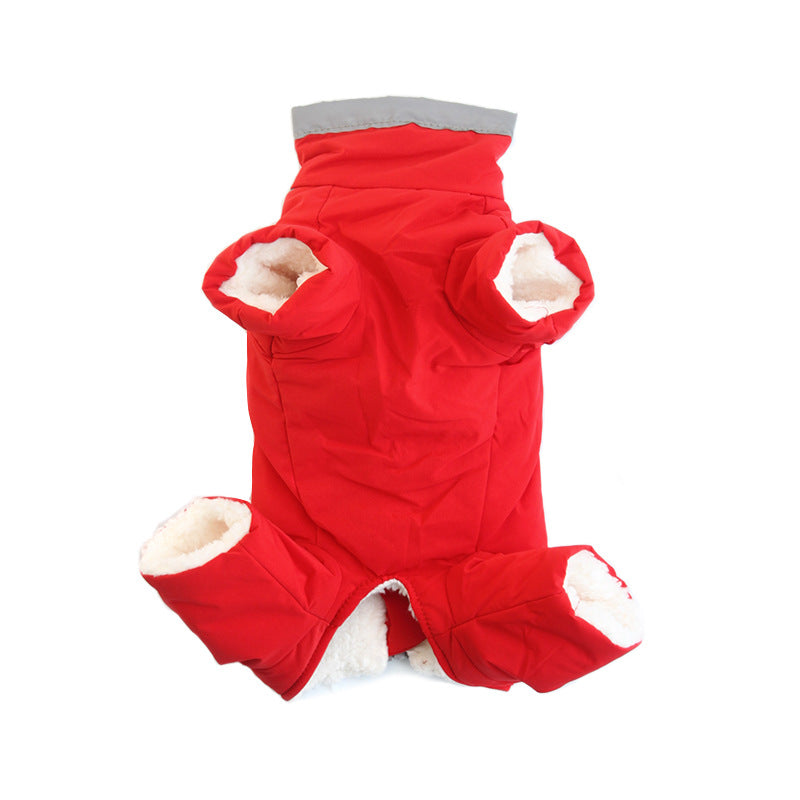 Thickened Velvet Cotton Clothes Plush Coat - detail view - PET'S FUN | dog entertainment