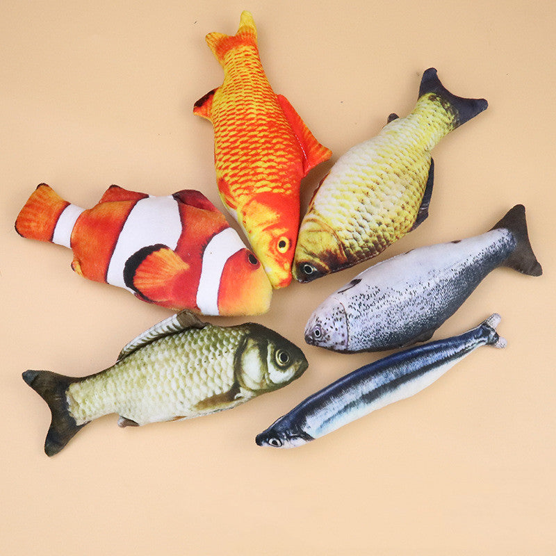 Pet Supplies Catnip Fish Toy Plush Simulation - front view - PET'S FUN | cat toy