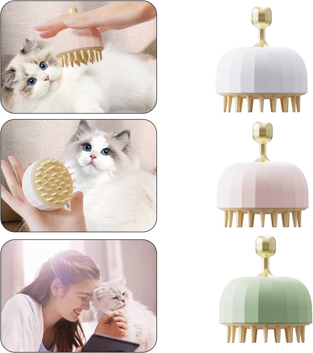 Dog Washing Massage for Bath Pet Shampoo Brush Dog - side view - PET'S FUN | pet supplies