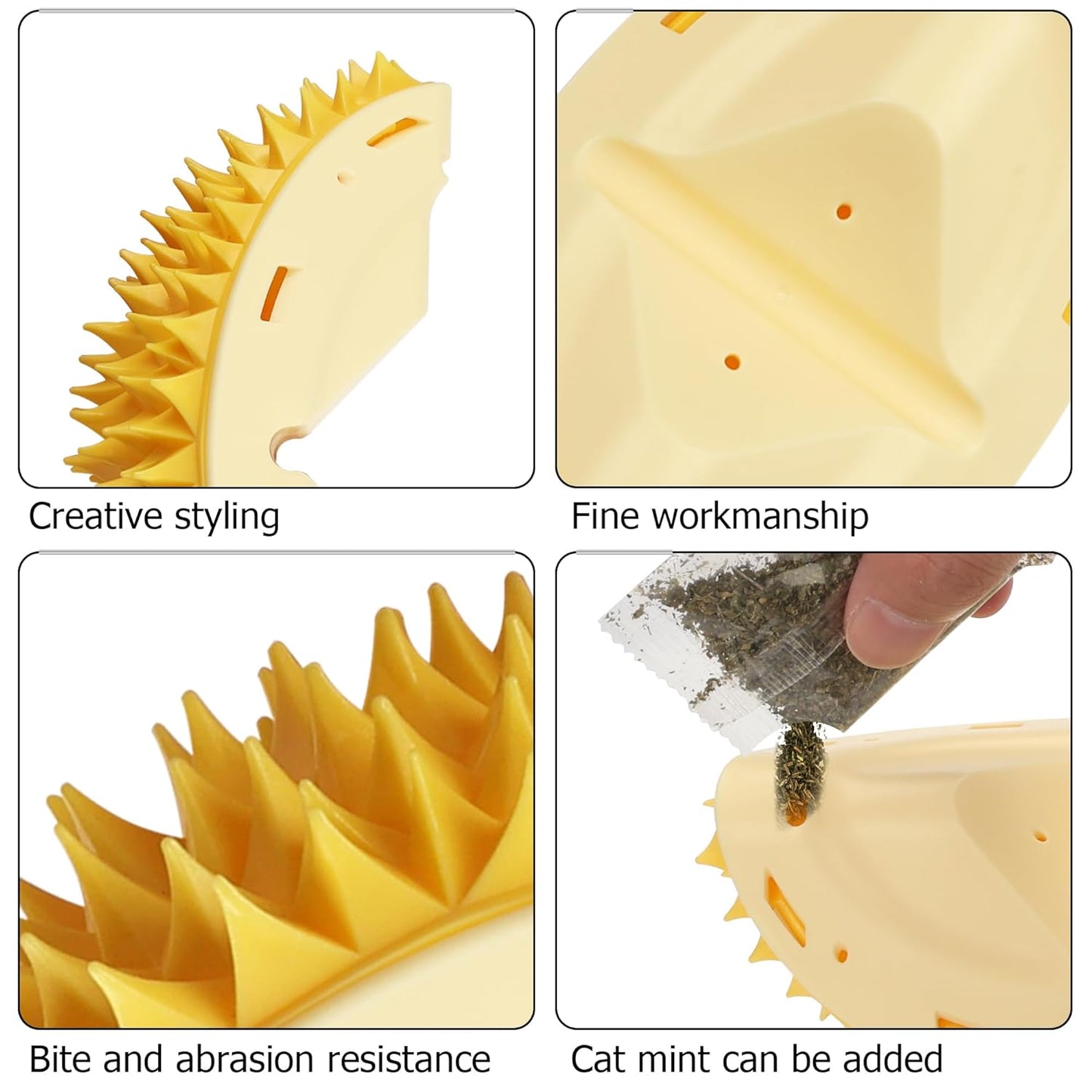 Cat Corner Scratcher Durian Shaped Corner Tickler Cat Mint Self Groomer Toy K...