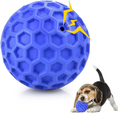 Indestructible Squeaky Dog Ball Relieves Anxiety - detail view - PET'S FUN | dog bed