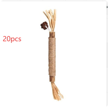 Cat Catnip Teething Stick Raffia Pet Toy