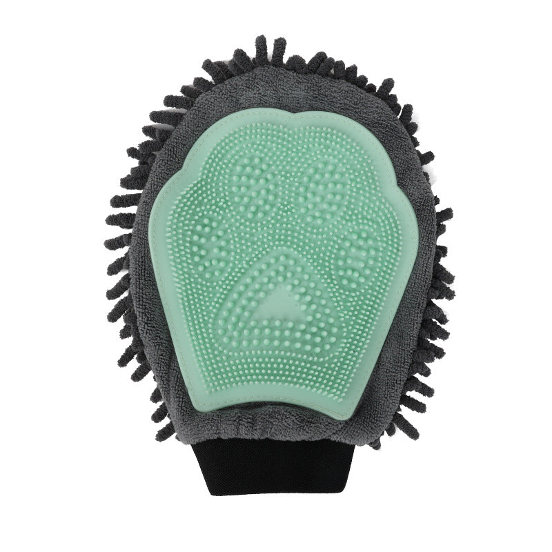 Pet Bathing Brush 2-in-1 Grooming Glove Elegant Dog - detail view - PET'S FUN | pet toy