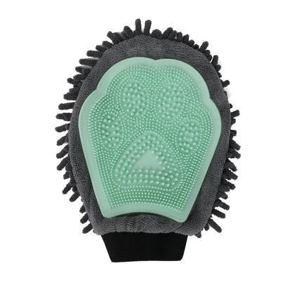Pet Bathing Brush 2-in-1 Grooming Glove Elegant Dog - detail view - PET'S FUN | pet toy