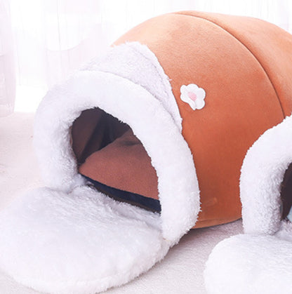 3-in-1 Cat And Dog Pet House Basin-shaped Cave Soft Bed - detail view - PET'S FUN | durable pet supplies