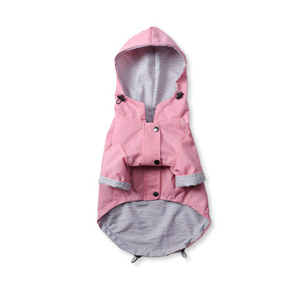 Windproof British Retro Padded Dog Raincoat - detail view - PET'S FUN | interactive dog toy