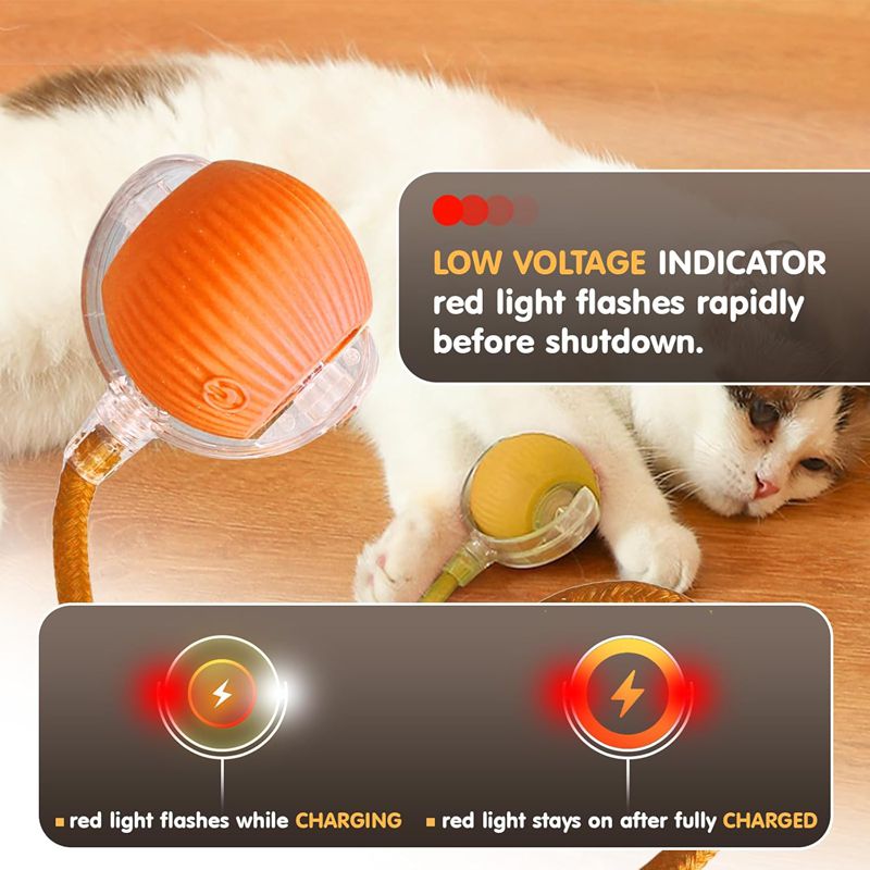 Cat Interactive Ball Toys Automatic Rolling Ball for - front view - PET'S FUN | cat bed