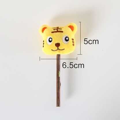 Cartoon Plush Rainbow Christmas Tiger Molar - front view - PET'S FUN | dog play