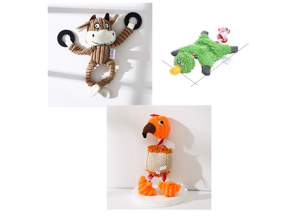 Pet Toy Donkey Shape Corduroy Chew Toy for Dogs Puppy Squeaker | PET'S FUN