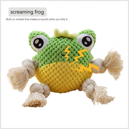 Interactive Dog Chewing Rope Tug of War Pet Plush Toy - side view - PET'S FUN | dog entertainment