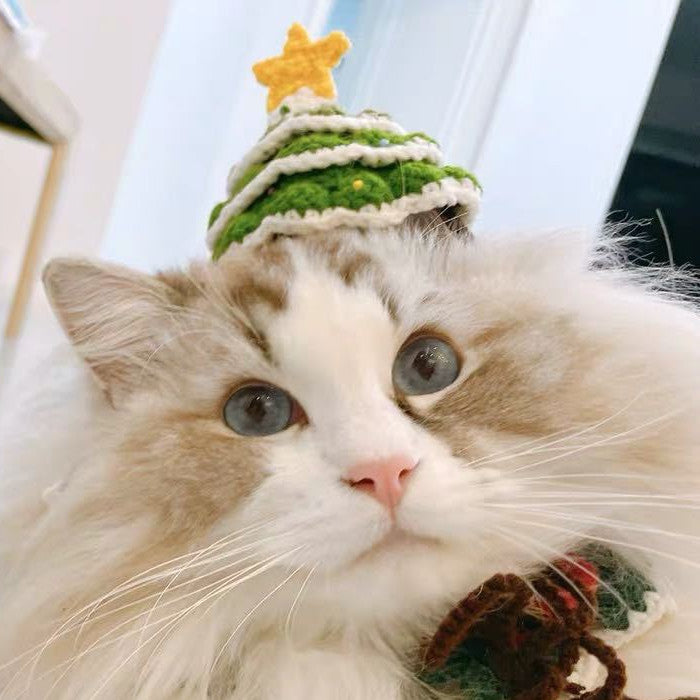 Pet Christmas Handmade Woolen Hat Pet Hat - detail view - PET'S FUN | pet bed
