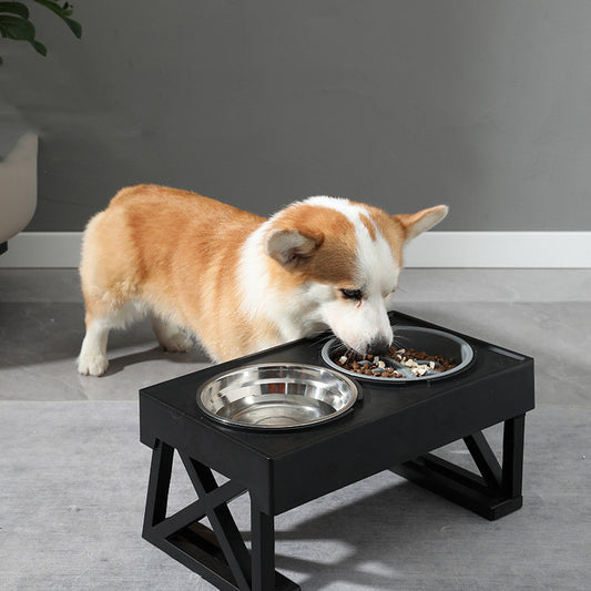 Pet Adjustable Elevated Stainless Steel Vertical - front view - PET'S FUN | dog toy