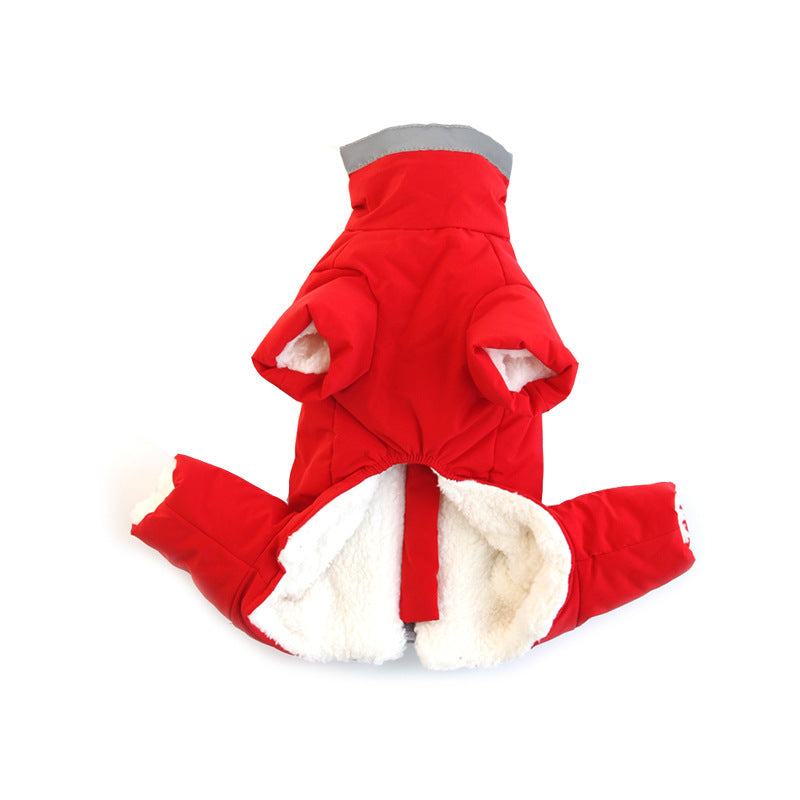Thickened Velvet Cotton Clothes Plush Coat - angle view - PET'S FUN | dog supplies