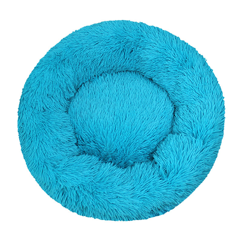 Washable Round Plush Kennel - angle view - PET'S FUN | dog play