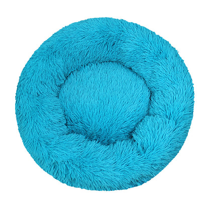 Washable Round Plush Kennel - angle view - PET'S FUN | dog play