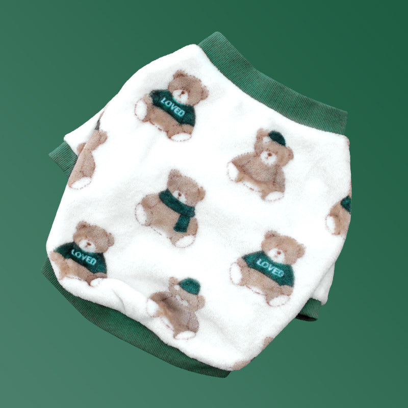 French Clothes Dog Pajamas Winter Clothes - angle view - PET'S FUN | dog entertainment