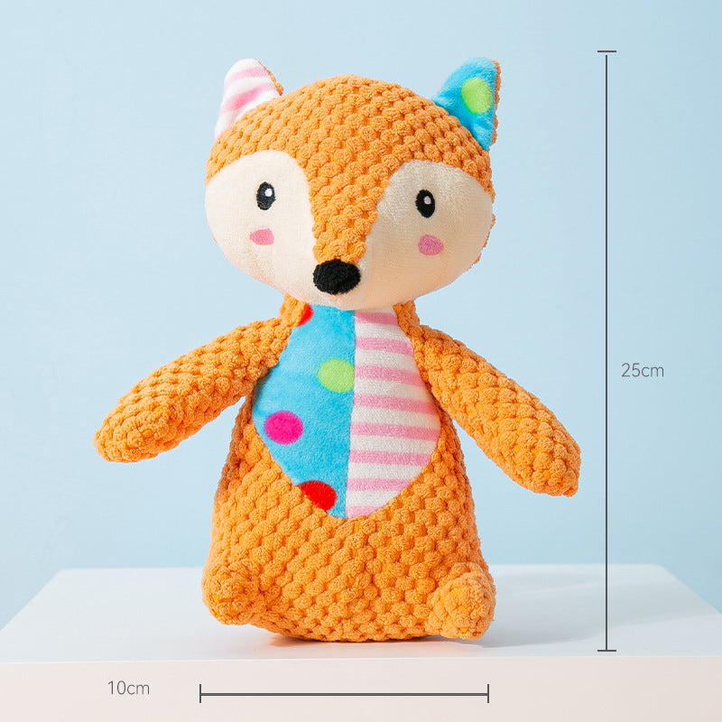 Sound Plush Pets Dog Toy with Molars - front view - PET'S FUN | dog toy