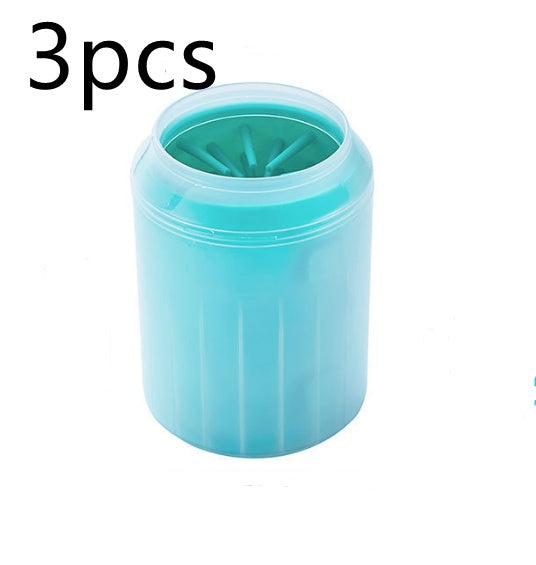 Pet Paw Cleaner Cleaning Kit Cup Soft Brush - side view - PET'S FUN | pet toy