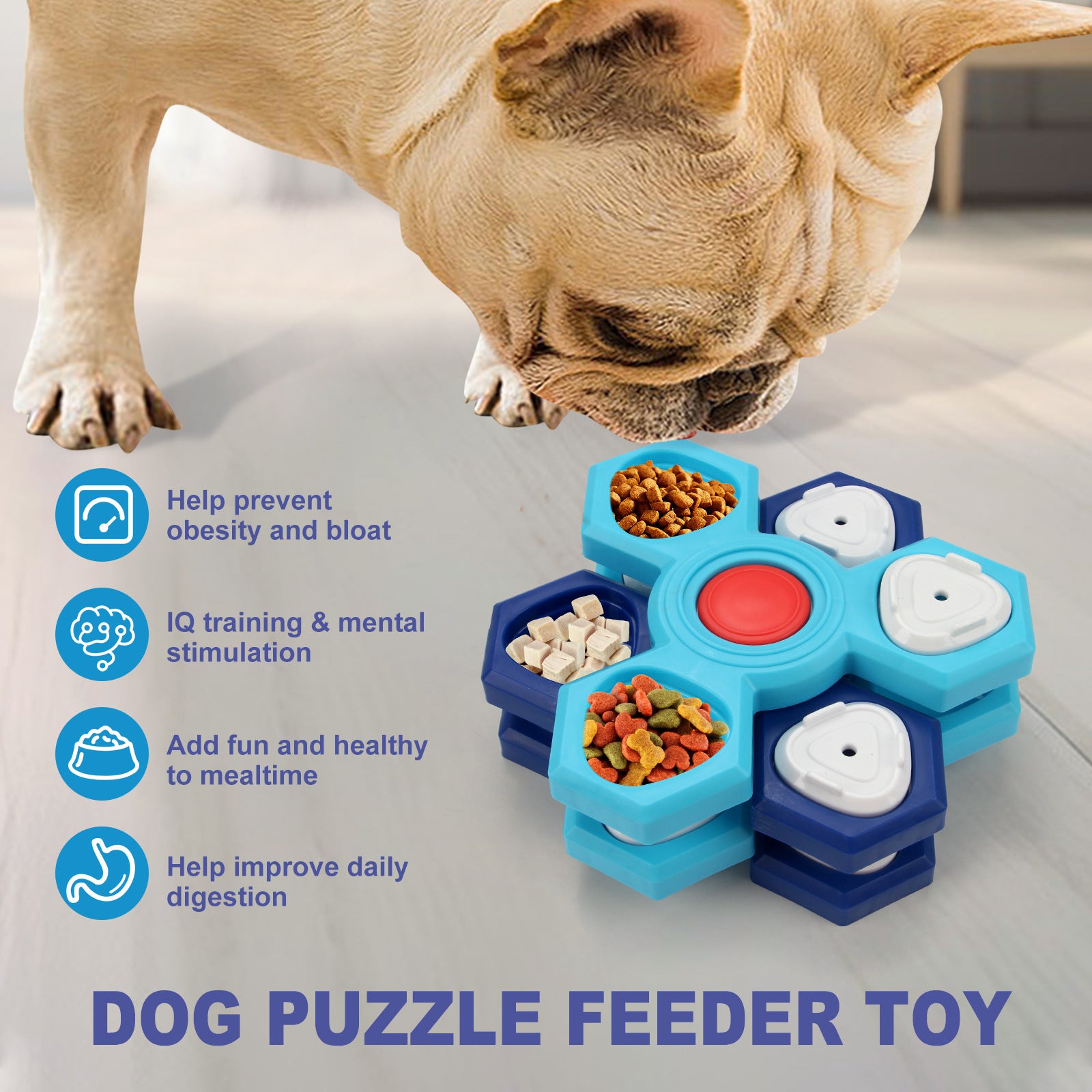 4 Layers Slow Feeder Puzzle Dog Bowls Assemble Slow - side view - PET'S FUN | dog supplies