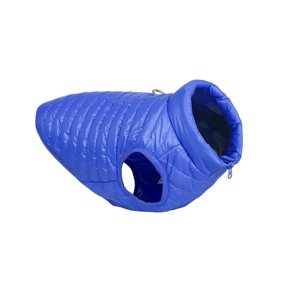 Autumn Winter Full Nylon Zipper Puppy Jacket - side view - PET'S FUN | dog toy