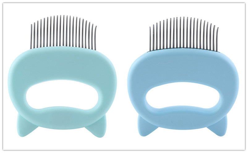 Pet Hair Removal Massaging Shell Comb - front view - PET'S FUN | interactive pet toy