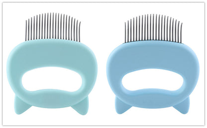 Pet Hair Removal Massaging Shell Comb - front view - PET'S FUN | interactive pet toy