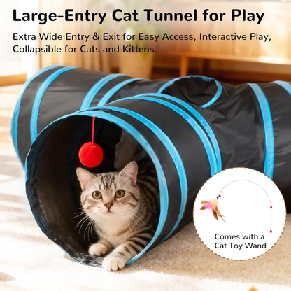 Cat Tunnel Toy 3-Way Collapsible Interactive Pet Tube