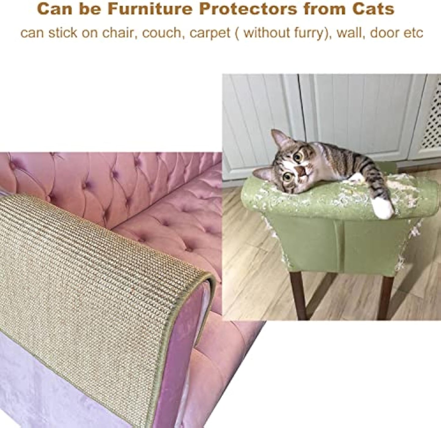 Cat Scratch Pad Cat Scratching Pad with Adhesive Hook - back view - PET'S FUN | cat accessories