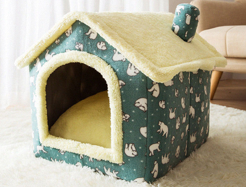 Foldable Dog House Pet Cat Bed Winter Dog Villa Sleep - detail view - PET'S FUN | durable pet supplies