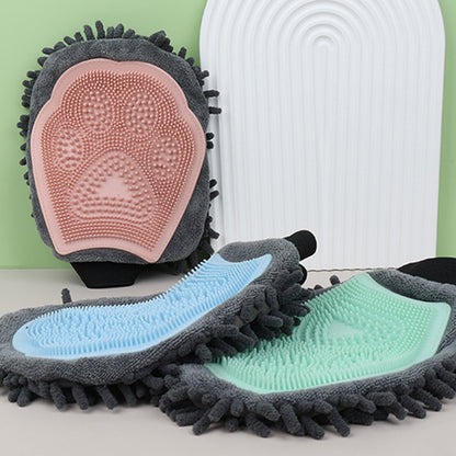 Pet Bathing Brush 2-in-1 Grooming Glove Elegant Dog - front view - PET'S FUN | pet bed